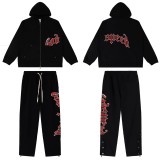 New autumn and winter GODSPEED trendy simple letter print casual cardigan hoodie high street unisex set