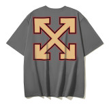 25ss high-quality OFF OW trendy high street arrow print summer short-sleeve casual loose T-shirt for men and women couples