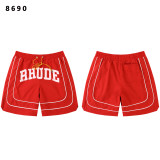 Cross-border foreign trade American trendy brand RHUDE 3M reflective letter print casual sports shorts for men and women