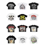 SAINT short-sleeve trendy brand printed T-shirt, street style American retro print, personalized creative design, cross-border wholesale