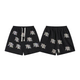 25ss Summer MIXED EMOTION trendy street style waffle embroidered rhinestone casual shorts unisex set