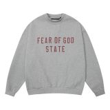 Spring/Summer New FOG ICON Double-Line Letter Print Crew Neck Pullover Short Sleeve Unisex Fleece Hoodie