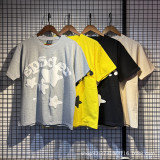 Cross-border trendy brand Sp555der loose hip-hop spider web letter t-shirt, couple's matching classic casual short sleeve