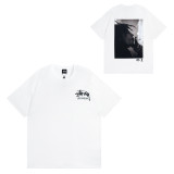 Summer short-sleeve Stus heavy-duty long-sleeve with correct lettering, high-quality American streetwear brand for couples