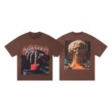 Cross-border American fashion Godspeed new American street hip-hop pure cotton vintage distressed casual versatile short-sleeve shirt
