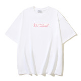 American streetwear brand OFF OW arrow graffiti print heavy-duty street style summer short-sleeve high street casual T-shirt for men and women