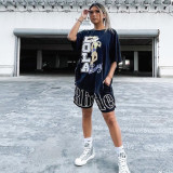 Cross-border foreign trade American trendy brand RHUDE 3M reflective letter print casual sports shorts for men and women
