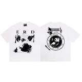 American trendy high street ERD 'Melancholic Rich Kid' retro print short-sleeve summer loose casual trendy couple's T-shirt for men