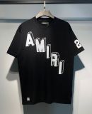American-style trendy niche high street men's and women's AM1R1 ICON digital print casual round-neck short-sleeve retro loose-fit T-shirt