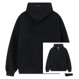 FOG Essentials heavyweight high street fashion brand hooded sweatshirt with fleece lining for autumn and winter, suitable for couples, men and women