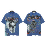 25ss American trendy high street Hellstar heavy washed distressed loose vintage short-sleeve T-shirt unisex fashion brand