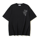 American streetwear brand OFF OW arrow graffiti print heavy-duty street style summer short-sleeve high street casual T-shirt for men and women