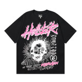 25ss Cross-Border Foreign Trade Hellstar American Trend High Street Retro Print Summer Loose Short-Sleeve T-Shirt Unisex
