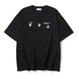 25ss European and American cross-border fashion high street OFF-WHITE high-quality printed graffiti loose short-sleeve T-shirt for men and women