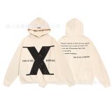 Cross-border autumn and winter FOG loose casual letter print unisex high street hooded sweatshirt basic trendy sweatshirt