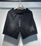 25ss Summer New AMIRI American Streetwear Washed Cotton Ripped Shorts Casual Loose Fit Shorts for Men and Women