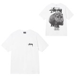 Original label one-piece dropshipping trendy brand STU West short-sleeve T-shirt with dice, black eight, ice cream designs, basic American style couple's wear for summer