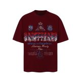 25ss cross-border European and American trendy brand high street loose casual retro short-sleeve T-shirt for men and women with printed letter and portrait designs