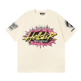 25ss Cross-Border Foreign Trade Hellstar American Trend High Street Retro Print Summer Loose Short-Sleeve T-Shirt Unisex