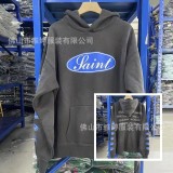 American retro SAINT MICHAEL ICON trendy brand distressed portrait hoodie for men and women, casual sweatshirt