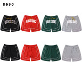 Cross-border foreign trade American trendy brand RHUDE 3M reflective letter print casual sports shorts for men and women