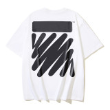 25ss European and American cross-border fashion high street OFF-WHITE high-quality printed graffiti loose short-sleeve T-shirt for men and women
