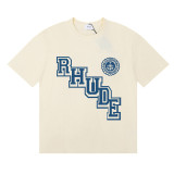 25ss cross-border European and American trendy brand RHUDE character, coconut tree, and letter print American style short-sleeve T-shirt, unisex