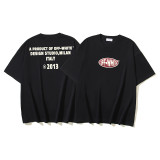 Wholesale high-quality foreign trade trendy brand off-shoulder short-sleeve T-shirts with melting arrow gradient starry sky splatter ink design, couple style