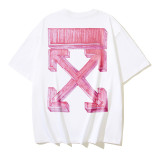 25ss European and American cross-border fashion high street OFF-WHITE high-quality printed graffiti loose short-sleeve T-shirt for men and women