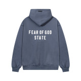 Cross-border autumn and winter new FOG ESSENTIALS letter print men's loose zip-up hooded sweatshirt women's hoodie