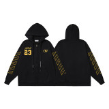 25ss American fashion high street OFF series autumn and winter OW arrow stripe trendy casual unisex loose hooded sweatshirt