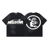 25ss Summer New Arrival Hellstar Fashionable High Street Washed Vintage Print Loose Short Sleeve T-Shirt Unisex