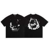 American trendy high street ERD 'Melancholic Rich Kid' retro print short-sleeve summer loose casual trendy couple's T-shirt for men