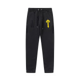 Trapstar's new rainbow gradient letter tiger head embroidery unisex hooded sports sweatshirt and jogger pants set