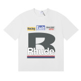 25ss cross-border European and American trendy brand RHUDE character, coconut tree, and letter print American style short-sleeve T-shirt, unisex