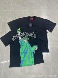 25ss Summer New Godspeed American Style Trendy Rock Street Hip-Hop Vintage Washed Printed Short Sleeve