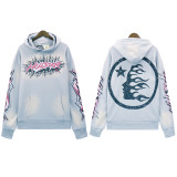 [Hell Series] Trendy High Street Hell Star Distressed Worker Head Print Casual Hoodie