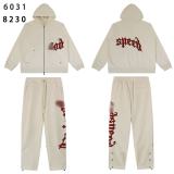 25ss Fall/Winter New GOD Fashion High Street Retro Simple Letter Casual Cardigan Hooded Sweatshirt Unisex Set