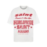 Saint Michael vintage European and American trendy heavy-duty loose-fit pure cotton couple's short-sleeve summer T-shirt for men and women