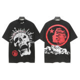 New Hellstar high-quality vintage washed loose-fit short-sleeve T-shirt for men