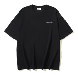 25ss high-quality OFF OW trendy high street arrow print summer short-sleeve casual loose T-shirt for men and women couples