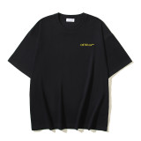 25ss American style trendy brand high-quality off-shoulder short-sleeve T-shirt with melting arrow gradient starry sky ink splatter design for men and women