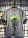 Cross-border trendy brand Sp555der loose hip-hop spider web letter t-shirt, couple's matching classic casual short sleeve