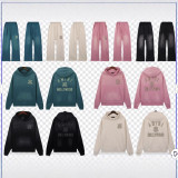 Amiri American streetwear brand logo embroidered loose vintage distressed washed casual hoodie and sweatpants unisex set