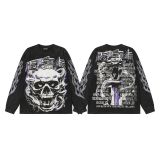25ss Cross-Border Foreign Trade Hellstar American Style Trendy Brand High Street Washed Distressed Vintage Print Long Sleeve T-Shirt