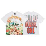Cross-border foreign trade American fashion high street skull rock band washed casual loose short-sleeve t-shirt for men and women