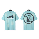 25ss Summer New Hellstar American Style Trendy Brand High Street Washed Vintage Print Unisex Short Sleeve T-Shirt
