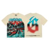 Cross-border foreign trade American fashion high street skull rock band washed casual loose short-sleeve t-shirt for men and women