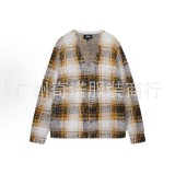 23S STU new knitted sweater with curved letter print, unisex, suitable for couples, versatile, pure cotton, long sleeve