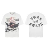 SAINT MICHAEL American fashion brand high street retro summer short-sleeve street style printed personalized loose T-shirt for men and women
